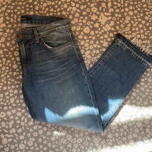 Jbrand boyfriend jeans with raw hem
